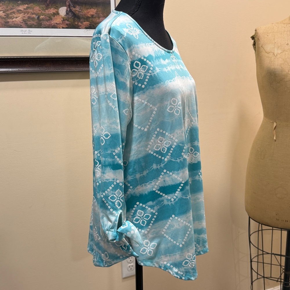 Ruby Rd Blue Long Sleeve Blouse - Picture 3 of 9